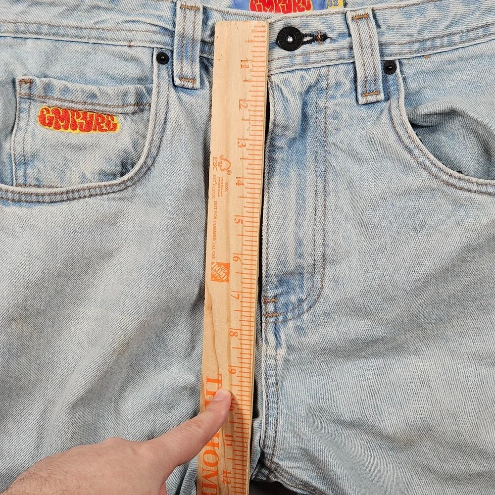 Empyre Jeans Mens 32x30 Relaxed Fit Lightwash Denim Skater Grunge Streetwear Y2K - Picture 15 of 16